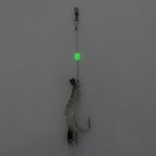 Luminous Shrimp Shape Fishing Lures Artificial Fishing Bait with Hook, Length: 7cm, White Black
