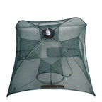4 Holes Automatic Foldable Fishing Net Nylon Shrimp Crab Minnow Trap Fish Cast Net Fishing Tackle, 4 Holes