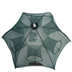 6 Holes Automatic Foldable Fishing Net Nylon Shrimp Crab Minnow Trap Fish Cast Net Fishing Tackle, 6 Holes