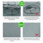 10 Holes Automatic Foldable Fishing Net Nylon Shrimp Crab Minnow Trap Fish Cast Net Fishing Tackle, 10 Holes