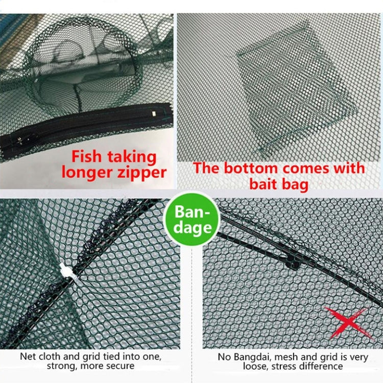 12 Holes Automatic Foldable Fishing Net Nylon Shrimp Crab Minnow Trap Fish Cast Net Fishing Tackle, 12 Holes