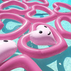 Love Heart Shaped Inflatable Floating Swimming Safety Pool Ring, Inflated Size: 120cm x 100cm, Love Heart Pink, Love Heart Red