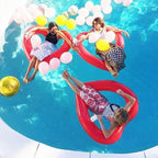 Love Heart Shaped Inflatable Floating Swimming Safety Pool Ring, Inflated Size: 120cm x 100cm, Love Heart Pink, Love Heart Red
