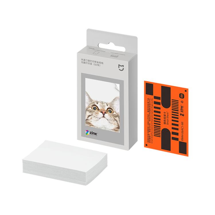 50 PCS Original Xiaomi Print Photographic Paper Paste Paper for Xiaomi Pocket Photo Printer, Pocket Photo Printer Paper