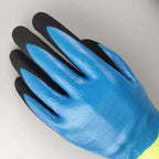 1 Pairs HEEP Ding Qing + Frosted anti-cut 2 Times Dipping Anti-cutting Waterproof Oil Resistant Non-slip Gloves, Blue