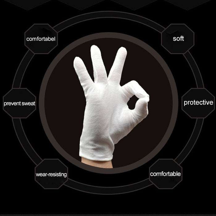 12 Pairs Labor Insurance Work Gloves, Cotton Double-sided, Cotton Double-sided