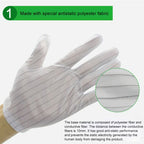 10 Pairs Anti-static Stripe Plastic Gloves, Size：Free Size, Plastic Gloves