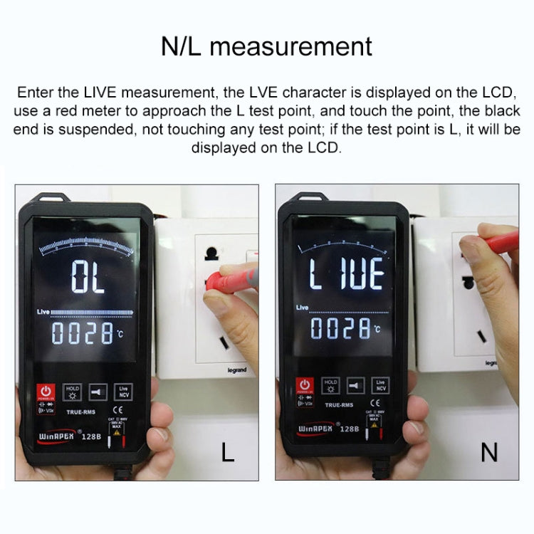 HY128C Color Screen Ultra-thin Touch Smart Digital Multimeter Fully Automatic High Precision True Effective Value Multimeter, HY128C
