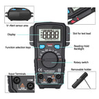 BSIDE ADM66 Handheld Household 6000 Count AC / DC Current Voltage Capacitor Automatic Range Multimeter with LCD Backlight & Card Slot Function
