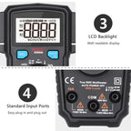 BSIDE ADM66 Handheld Household 6000 Count AC / DC Current Voltage Capacitor Automatic Range Multimeter with LCD Backlight & Card Slot Function