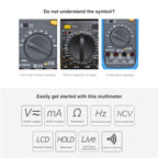 BSIDE ADMS6 High-precision Fully Automatic Small Digital Intelligent Multimeter with HD Digital Display & Shockproof Cover, Support Function Range Switch & Double-sided Pen Holder