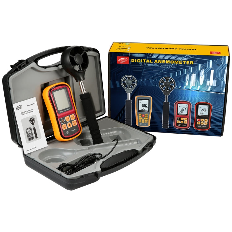 BENETECH GM8901+ High Accuracy Anemometer Wind Speed Gauge Temperature Measure Digital LCD Display Meter Measuring Tool, GM8901+