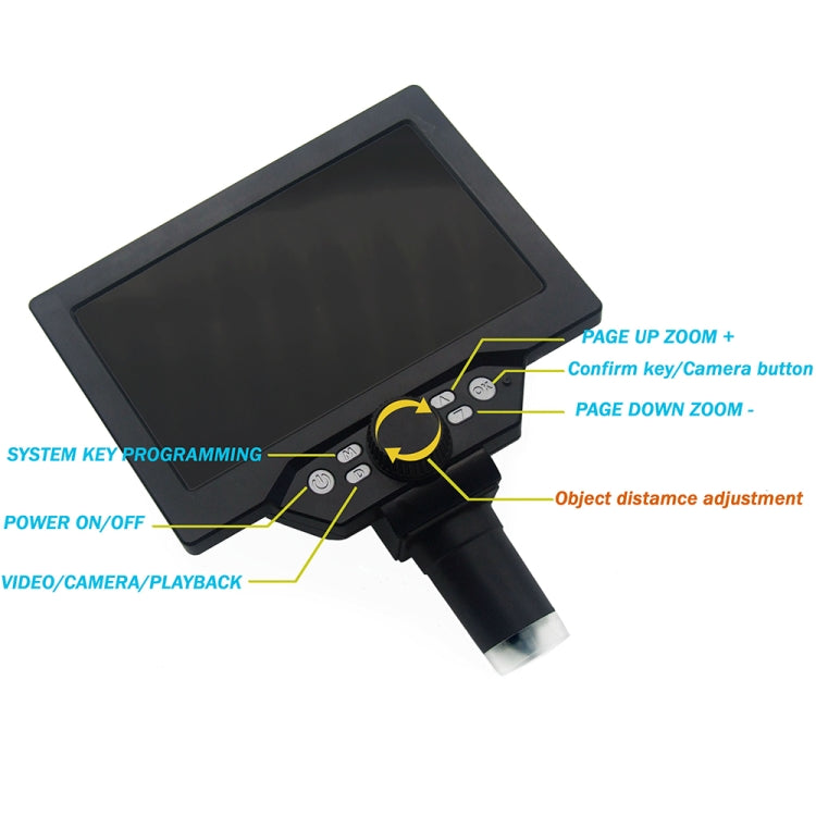 G1200 7 inch LCD Screen 1200X Portable Electronic Digital Desktop Stand Microscope, UK Plug, No Battery AU Plug, No Battery EU Plug, No Battery UK Plug, No Battery US Plug