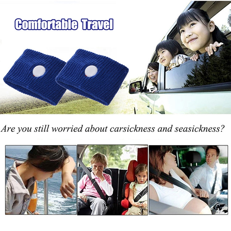 Physical Method Carsickness Prevention Antiemetic Polyester Wristband, One Pair, Grey, Blue, Red, White, Yellow, Black, Orange, Pink, Green