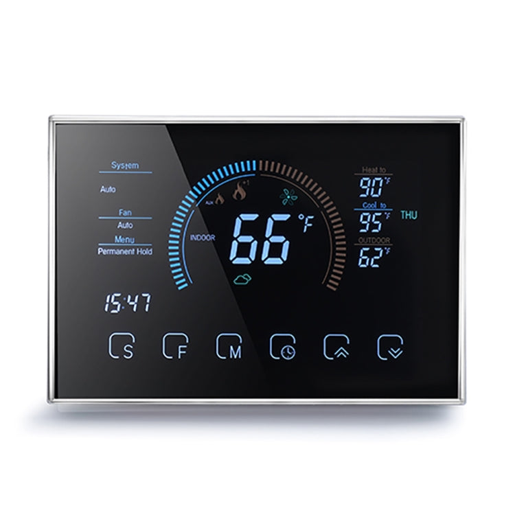 BHP-8000-B 3H2C Smart Home Heat Pump Round Room Mirror Housing Thermostat without WiFi, AC 24V, without WiFi