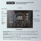 BHP-8000-B 3H2C Smart Home Heat Pump Round Room Mirror Housing Thermostat without WiFi, AC 24V, without WiFi