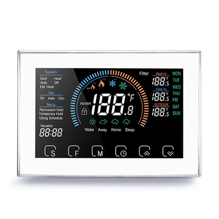 BHP-8000-B 3H2C Smart Home Heat Pump Round Room Mirror Housing Thermostat without WiFi, AC 24V, without WiFi