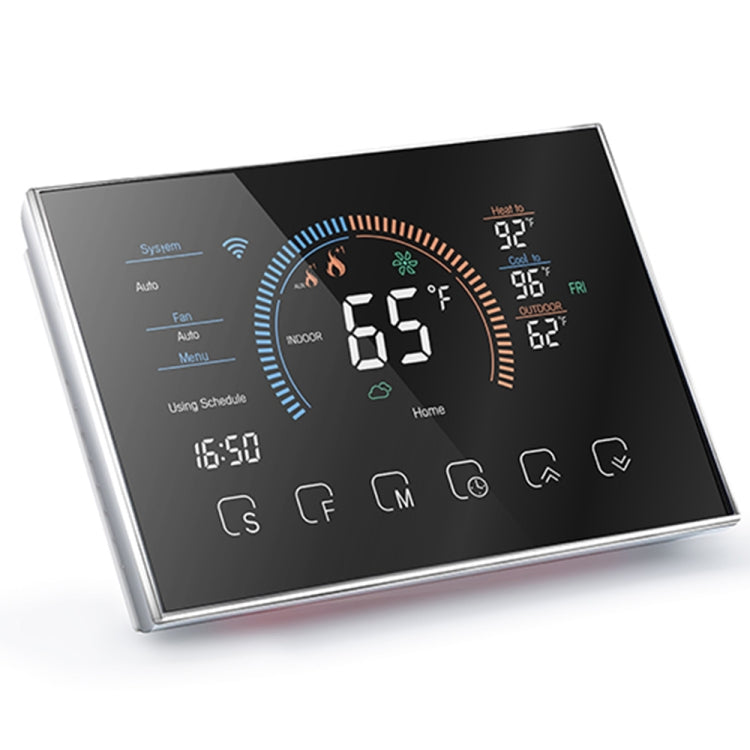 BHP-8000-WIFI-W 3H2C Smart Home Heat Pump Round Room Mirror Housing Thermostat with WiFi, AC 24V, with WiFi