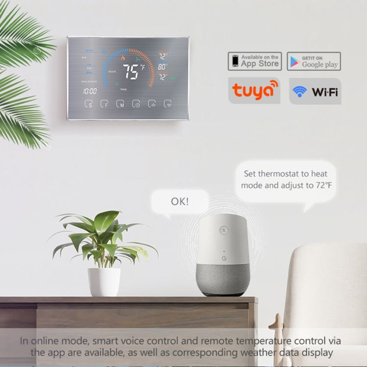 BHP-8000-WIFI-W 3H2C Smart Home Heat Pump Round Room Mirror Housing Thermostat with WiFi, AC 24V, with WiFi