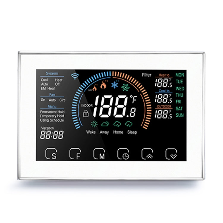 BHP-8000-WIFI-W 3H2C Smart Home Heat Pump Round Room Mirror Housing Thermostat with WiFi, AC 24V, with WiFi
