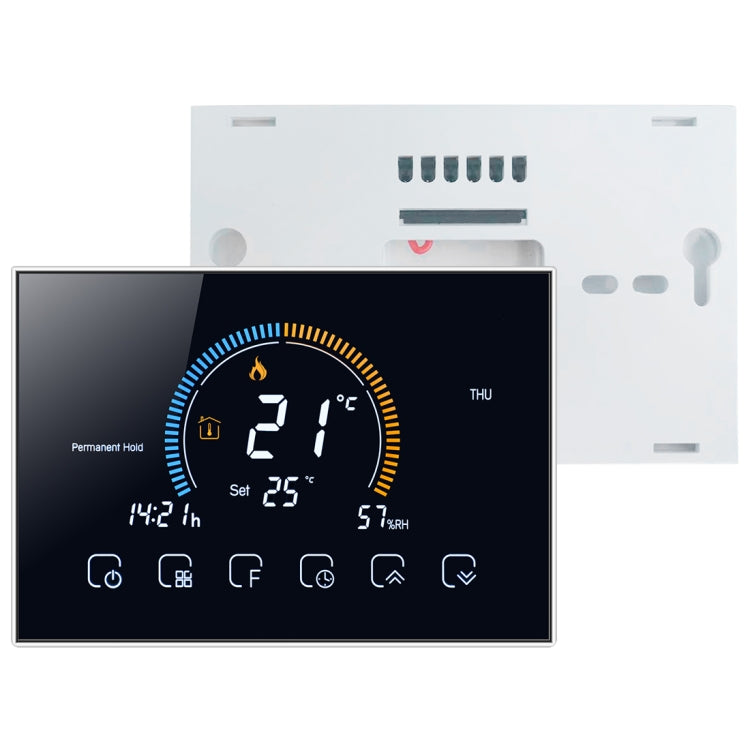 BHT-8000-GALW Control Water Heating Energy-saving and Environmentally-friendly Smart Home Negative Display LCD Screen Round Room Thermostat with WiFi, with WiFi