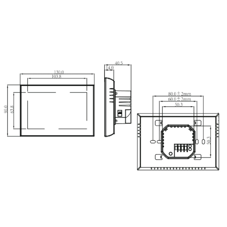 BHT-8000-GC Controlling Water/Gas Boiler Heating Energy-saving and Environmentally-friendly Smart Home Negative Display LCD Screen Round Room Thermostat without WiFi, without WiFi Black, without WiFi White