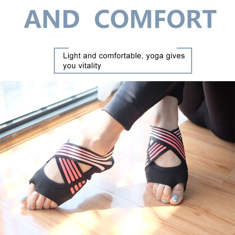 1 Pair Anti-Slip Yoga Socks Toeless Pilates Socks Ballet Yoga Pilates Barre Shoes for Women, 225-230mm Foot Length, 225-230mm (Pink), 225-230mm (Green)