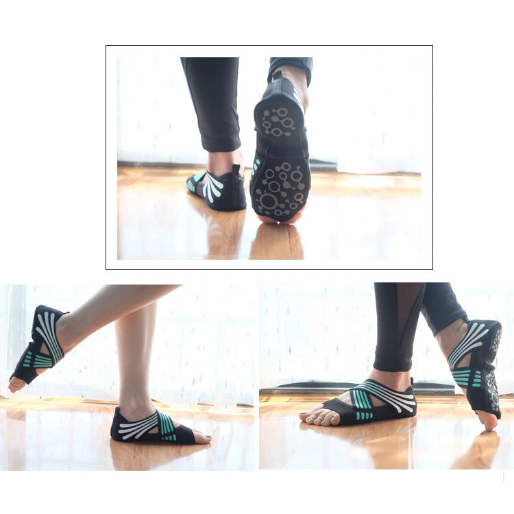 1 Pair Anti-Slip Yoga Socks Toeless Pilates Socks Ballet Yoga Pilates Barre Shoes for Women, 235-240mm Foot Length, 235-240mm (Pink), 235-240mm (Green)