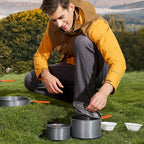 Hewolf 1692 Outdoor Camping Tableware Pots Cookwear Set for 2-3 Person, HW-K1692 For 2-3 Person