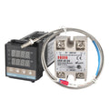 REX-C100 Thermostat + Thermocouple + SSR-100 DA Solid State Module Intelligent Temperature Control Kit, 100DA