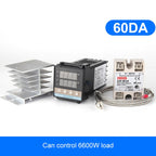 6600W REX-C100 Thermostat + Heat Sink + Thermocouple + SSR-60 DA Solid State Module Intelligent Temperature Control Kit, 60DA