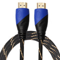 1.8m HDMI 1.4 Version 1080P Woven Net Line Blue Black Head HDMI Male to HDMI Male Audio Video Connector Adapter Cable, Length: 1.8m