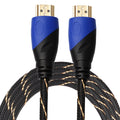3m HDMI 1.4 Version 1080P Woven Net Line Blue Black Head HDMI Male to HDMI Male Audio Video Connector Adapter Cable, Length: 3m