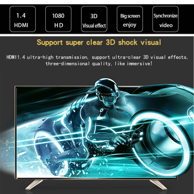 3m HDMI 1.4 Version 1080P Woven Net Line Blue Black Head HDMI Male to HDMI Male Audio Video Connector Adapter Cable, Length: 3m
