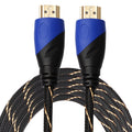 5m HDMI 1.4 Version 1080P Woven Net Line Blue Black Head HDMI Male to HDMI Male Audio Video Connector Adapter Cable, Length: 5m