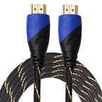 5m HDMI 1.4 Version 1080P Woven Net Line Blue Black Head HDMI Male to HDMI Male Audio Video Connector Adapter Cable, Length: 5m