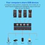 AIMOS AM-KM404K USB2.0 4 In 4 Out Switcher, AM-KM404K