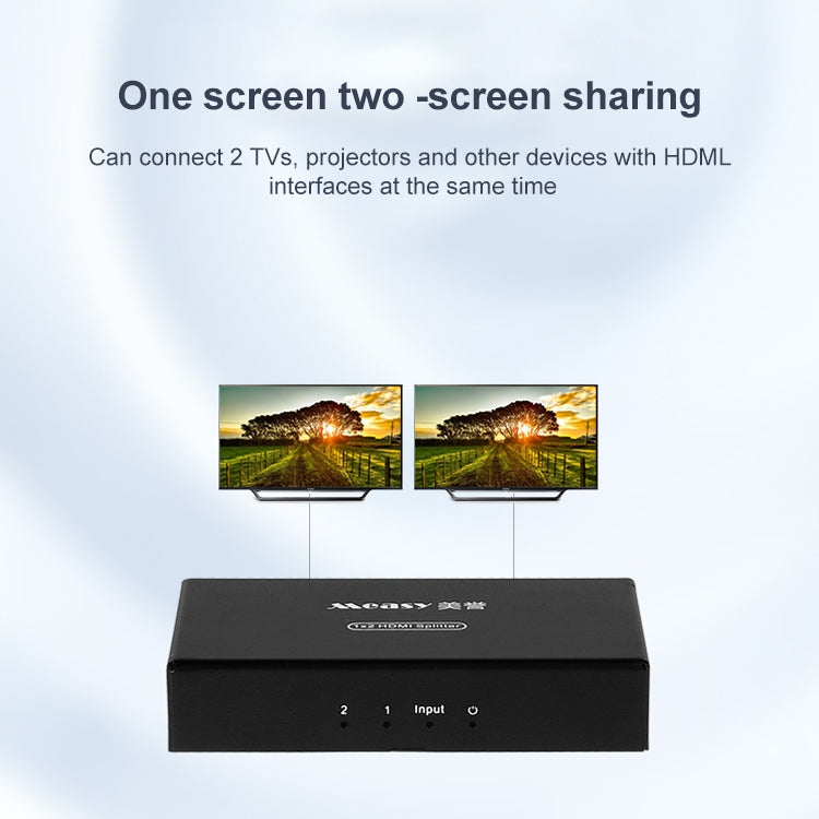 Measy SPH102 1 to 2 HDMI 1080P Simultaneous Display Splitter, US Plug, 1 to 2, US Plug