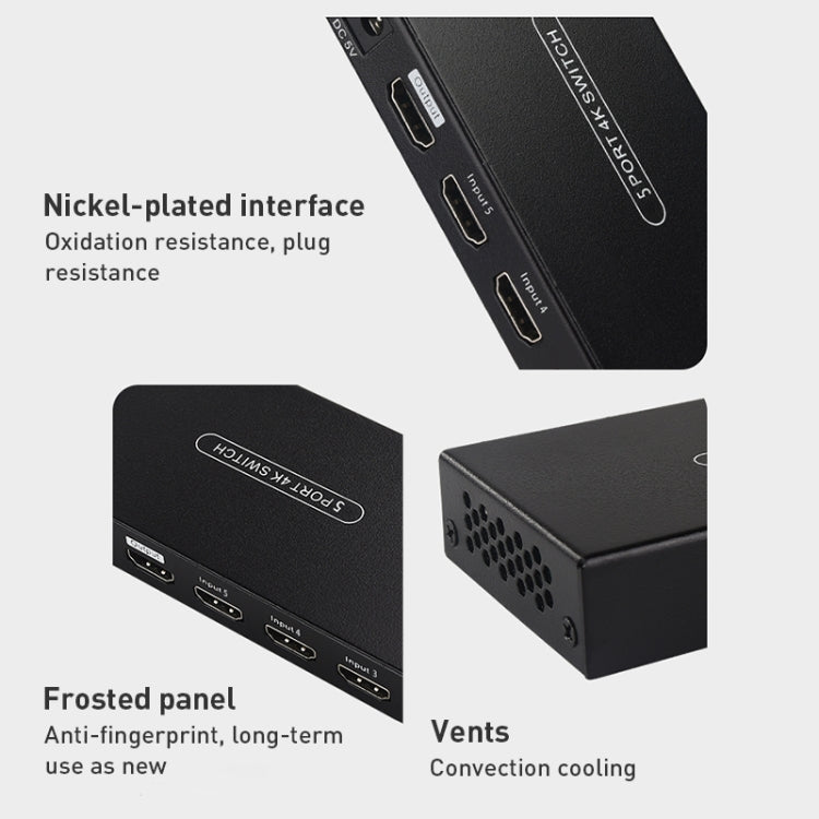 Measy SWH4631 4K 60Hz 3 In 1 Out HDMI Converter Switcher, Plug Type: US Plug, US Plug