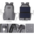 HAWEEL 14W Foldable Removable Solar Power Outdoor Portable Canvas Dual Shoulders Laptop Backpack, USB Output: 5V 2.1A Max