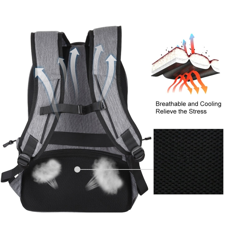 HAWEEL 14W Foldable Removable Solar Power Outdoor Portable Canvas Dual Shoulders Laptop Backpack, USB Output: 5V 2.1A Max