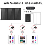 HAWEEL 18W 3 Panels Foldable Solar Panel Charger Bag with 5V / 3.1A Max Dual USB Ports, Support QC3.0 and AFC, 18W 3 Panels