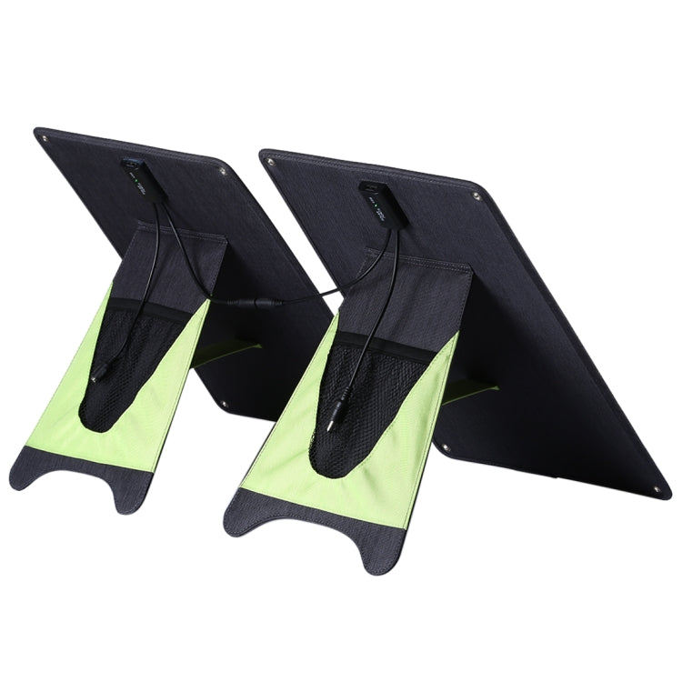 HAWEEL 2 PCS 20W Monocrystalline Silicon Solar Power Panel Charger, with USB Port & Holder & Tiger Clip, Support QC3.0 and AFC, Solar Power Panel Charger
