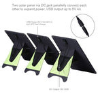 HAWEEL 3 PCS 20W Monocrystalline Silicon Solar Power Panel Charger, with USB Port & Holder & Tiger Clip, Support QC3.0 and AFC