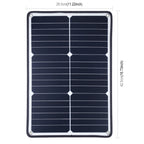 HAWEEL 4 PCS 20W Monocrystalline Silicon Solar Power Panel Charger, with USB Port & Holder & Tiger Clip, Support QC3.0 and AFC