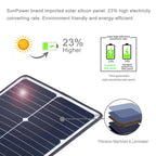 HAWEEL 4 PCS 20W Monocrystalline Silicon Solar Power Panel Charger, with USB Port & Holder & Tiger Clip, Support QC3.0 and AFC