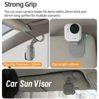 For Insta360 GO Ultra Sunnylife Magnetic Car Sun Visor Mount Action Camera Holder 360 Rotating 180 Tilt Sun Visor Holder