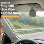 For Insta360 GO Ultra Sunnylife Magnetic Car Sun Visor Mount Action Camera Holder 360 Rotating 180 Tilt Sun Visor Holder