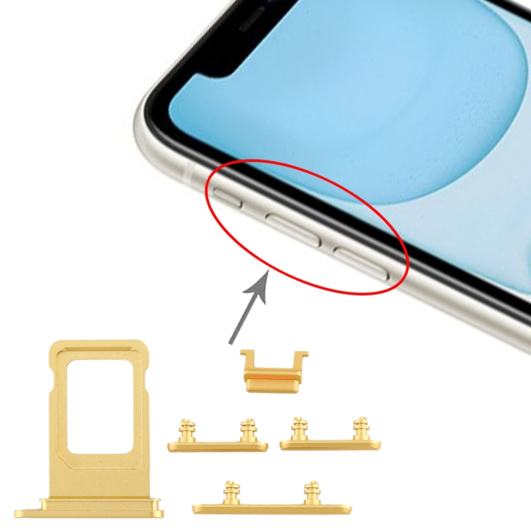 SIM Card Tray + Side Key for iPhone 11, For iPhone 11(Yellow)(Single card), For iPhone 11(Single card), For iPhone 11 (Purple)(Single card), For iPhone 11