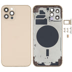 Back Housing Cover with SIM Card Tray & Side  Keys & Camera Lens for iPhone 12 Pro(Blue), For iPhone 12 Pro(with SIM Card Tray & Side Keys)